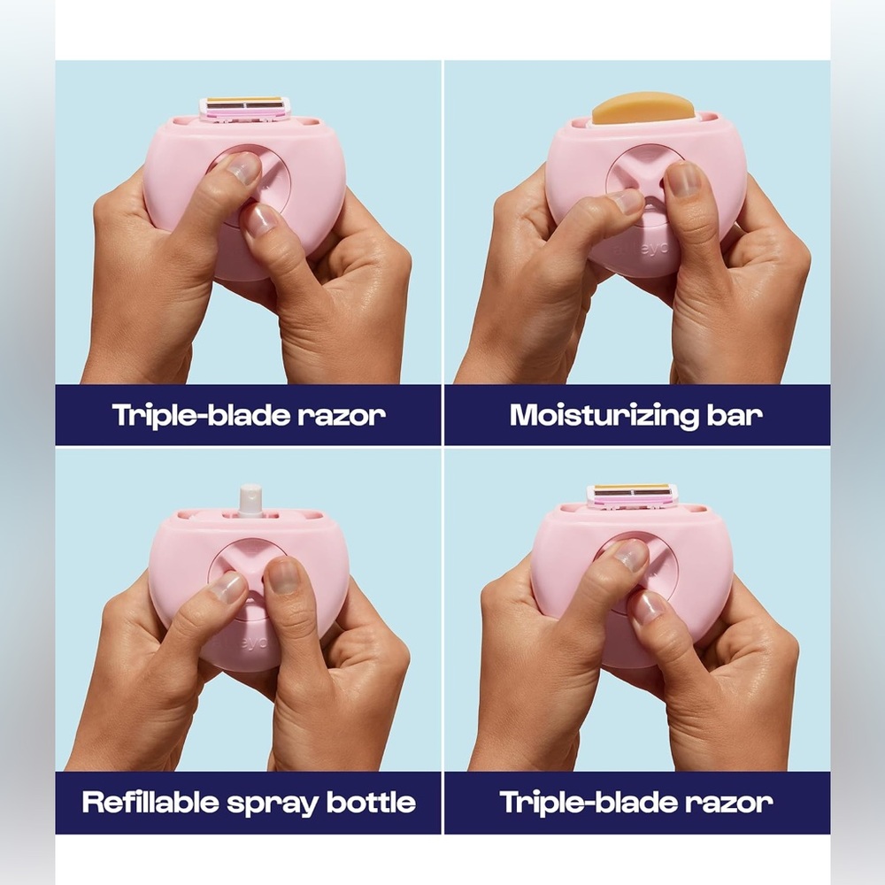 Alleyoop Portable Travel Razors for Women - On-The-Go Mini Triple-Blade Razor - Picture 2 of 12
